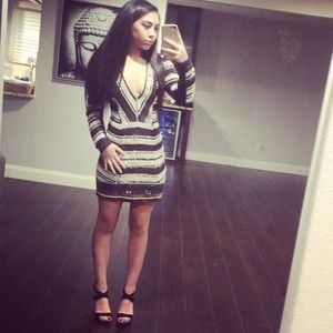 Bebe beaded semi formal dress